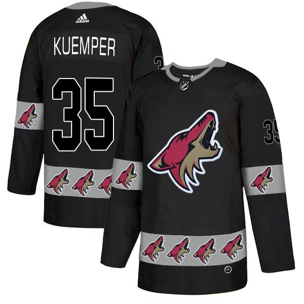 Men Arizona Coyotes #35 Kuemper Black Adidas Fashion NHL Jersey